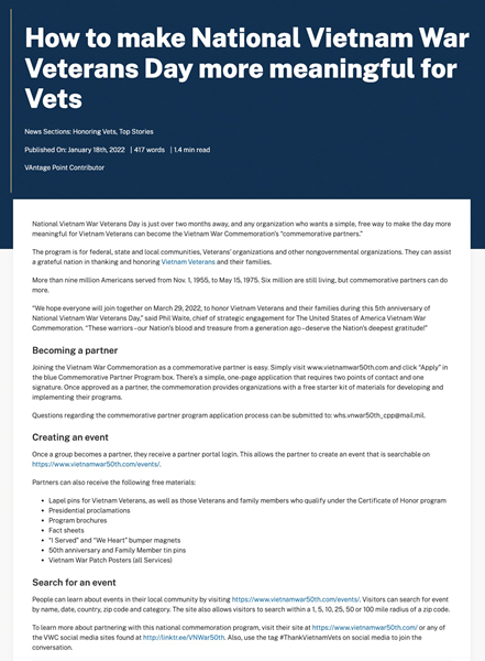 2022 VA Blog, "Vantage Point," image with link